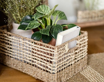 Warna shelf basket with handles, rectangular basket, niche basket, storage basket