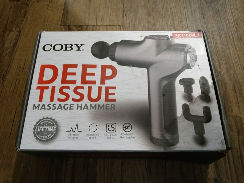 Coby CMH520 Adjustable Speed Deep Tissue Massage Gun W/ LED Etsy