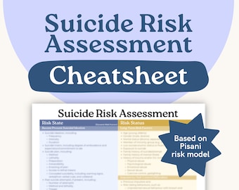 Suicide Risk Assessment Cheatsheet - Perfect for Mental Health Clinicians Working with High-Risk Clients