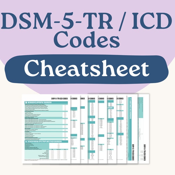 DSM-5-TR ICD Codes Cheatsheet