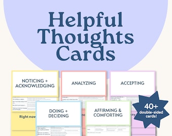 役立つ思考の文章構築カード - あなたとあなたのクライアントがバランスのとれた、現実的で思いやりのある思考を構築するのに役立ちます。