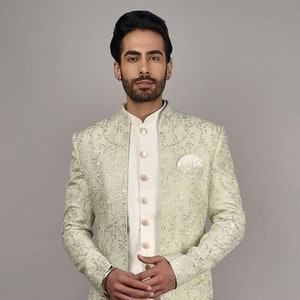 Mens Embroidered Indowestern Sherwani: Wedding & Festival Wear
