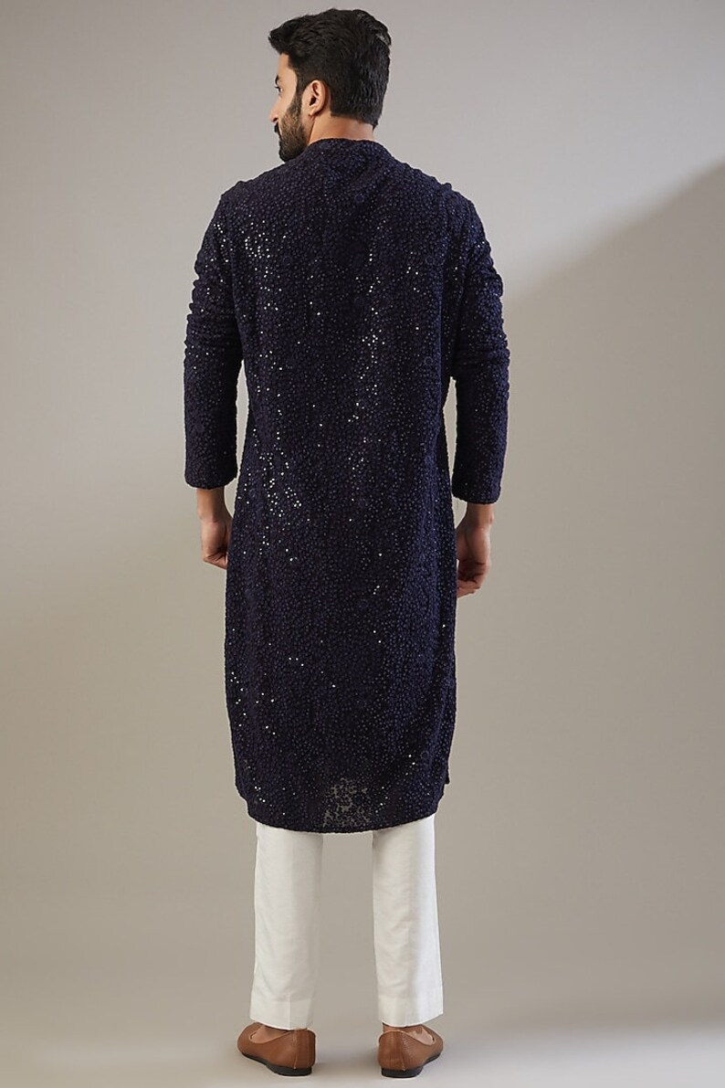 Men's Sequins Chikankari Embroidered Kurta with Pyjama main image 0