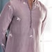 RFSS784 - Linen Silk Kurta in Lilac with White-thread Embroidery on Yoke and Sleeves main image 0