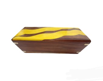 Handcrafted Rosewood Pencil Box: Epoxy Resin Office Decor