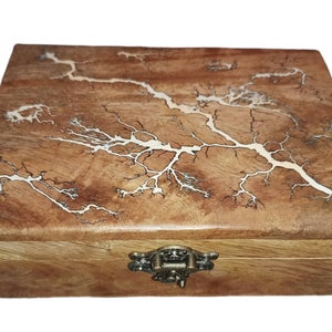 Epoxy Resin Mango Wood Keepsake Box: Rustic Groomsmen Gift