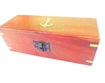 Handmade Solid Wood Stationary Box, Office Tabletop Organizer