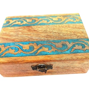 Harz Schmuckschatulle handgefertigt | Handgefertigte Holzkiste. Epoxidharz-Box mit Personalisieren |  Basteln