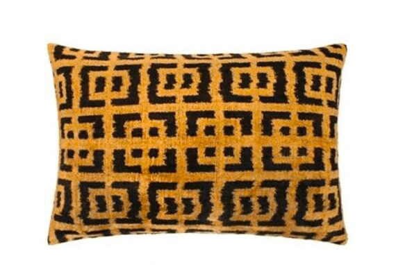 Coussin Velours et Soie Ikat - 40x60