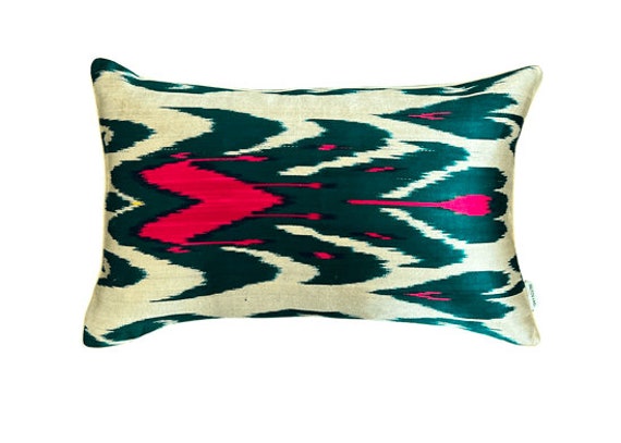 Coussin Double Soie Ikat - 30x50