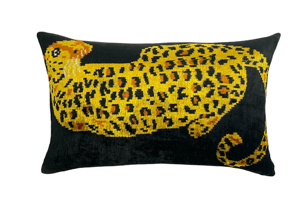 Coussin Velours Soie Ikat - 40x60