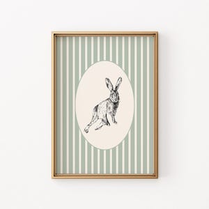 Vintage Kaninchen Skizze zum Ausdrucken - Cottagecore Kinderzimmer Wandkunst, ländliche Tierillustration, gemütliches Wohnheim Dekor, digitaler Download