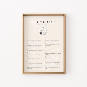 Winnie the Pooh Love Quote Wall Art – Digital Nursery Print, Classic Storybook Illustration, Vintage-Style Baby Room Decor
