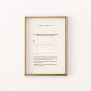 Winnie the Pooh Book Digital Print | Winnie the Pooh Printable | Nursery Decor | Nursery Wall Art | New Baby Gift | Literary Print