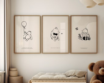 Winnie the Pooh Quote Prints | Winnie the Pooh Printable | Nursery Decor | Nursery Wall Art | New Baby Gift | Nursery Print Set of Three