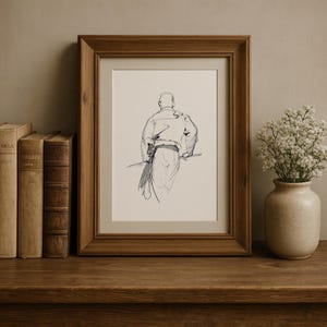 Vintage Venice Gondolier Sketch Art – Printable Vintage Sketch, Old World Wall Decor, European Travel Print, Digital Vintage Wall Art