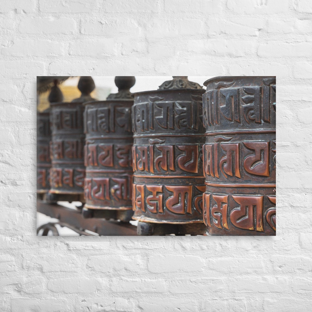 Prayer Wheel Nepal Wall Art Landscape Canvas Photography Print Home
