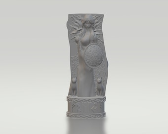 Freya Freyja Viking Idole païenne déesse totem STL