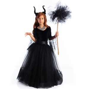 Ragazze Malefica Regina Cattiva Costume Halloween Cosplay Strega