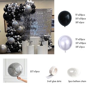 KINNO White Silver Balloon Garland Clear Bobo White Pearl Balloon Arch Kit For Baby Shower Birthday Wedding Bridal Shower Party Decoration
