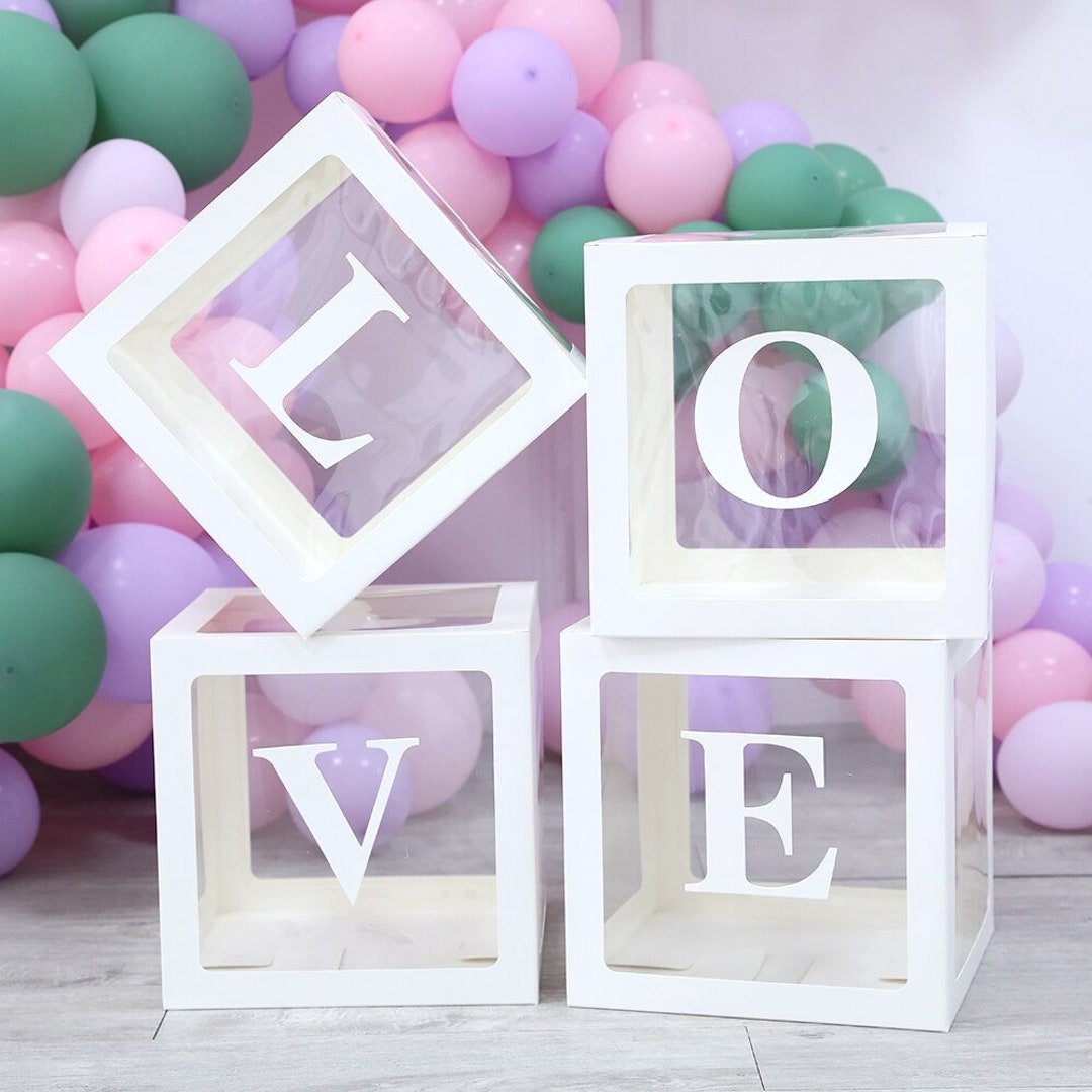 DIY A-Z Letter Balloons Box/ Transparent Name Box/ First 1st - Etsy ...