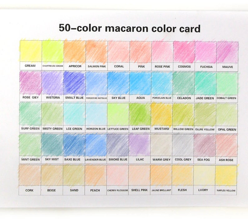 50 Color Macaron Oil Pastel Colored Pencils/ Drawing Pencil Etsy