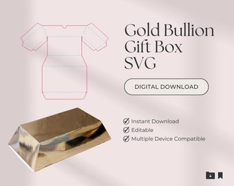 Gold Ingot - Gold Bar Gift Box - Instant Download SVG cut file