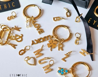 Initial Letter Earring Charms Love Charms For Earrings Monogram Mix & Match Letter Charms Words and Letters Custom Jewellery Customized Gift