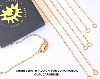 Gold Stainless Steel Necklace Chain: Carabiner Jewelry Add-On
