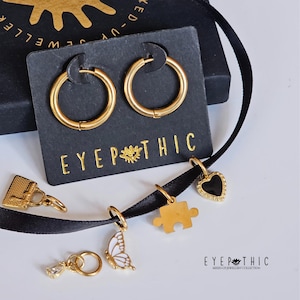 Small Hoop Earrings Customized Charm Earrings Smooth Base Hoop Charms Earrings Mix & Match Stainless Steel Jewellery Custom Jewellery Gift