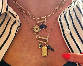 Individuelle Karabiner-Halskette – Gestalte deine eigene Statement-Halskette mit auffälligem Anhänger – Personalisierter Schmuck – Büroklammerkette – Einzigartiges Geschenk