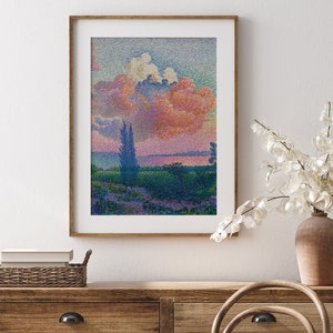 Henri Edmond Cross Print, The Pink Cloud Poster, Landscape Painting, Mid Century Modern Wall Art, Home Decor, Digital Art , INSTANT DOWNLOAD
