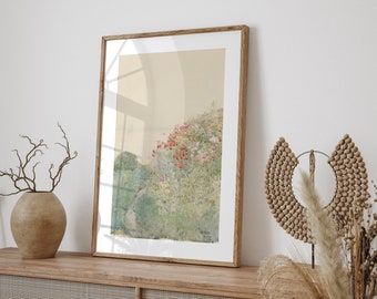 Vintage French Country Cottage - Landscape Flower - Garden Painting - Instant Download + BONUS PRINT
