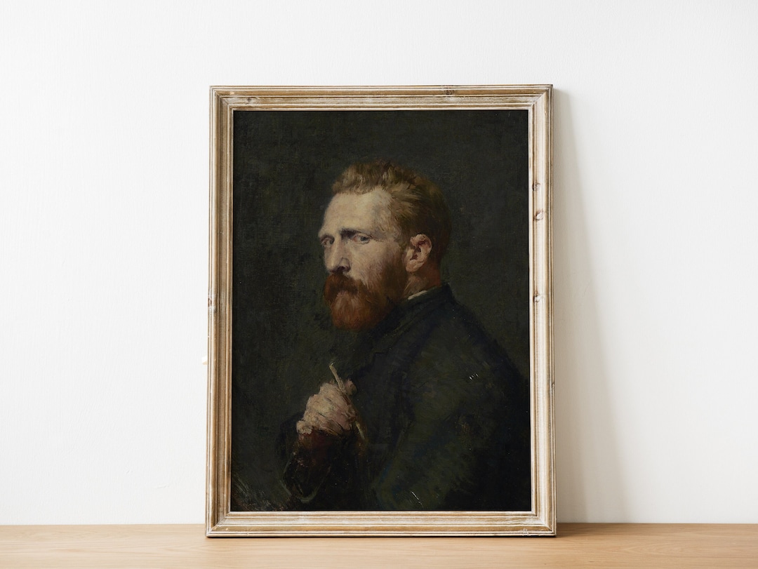 Man Portrait Painting Vintage Oil Dark Moody Portrait Digital PRINTABLE