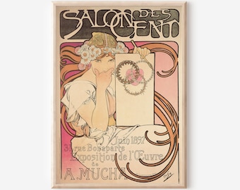 Alphonse Mucha Print - Art Nouveau Wall Art- Vintage Poster Illustration - Art Nouveau Print - DIGITAL DOWNLOAD Wall Art