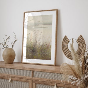 Vintage French Country Cottage Landscape Meadow Garden Painting - French Antique Oil Painting - INSTANT DOWNLOAD