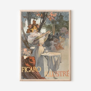 Art Nouveau Print - Figaro Alphonse Mucha Poster - Vintage Wall Art - DIGITAL DOWNLOAD