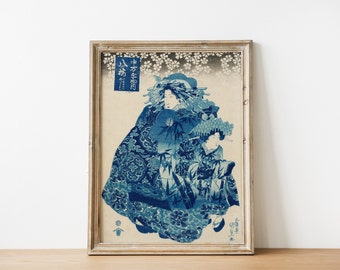 Japansk väggkonst - Utagawa Hiroshige-tryck - Minimalistisk japansk - Utskrivbar konst / DIREKT NEDLADDNING