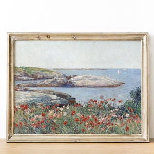Vintage Coastal Landscape Art Print - Antique Oil Painting - Vintage Wall Art - INSTANT DOWNLOAD