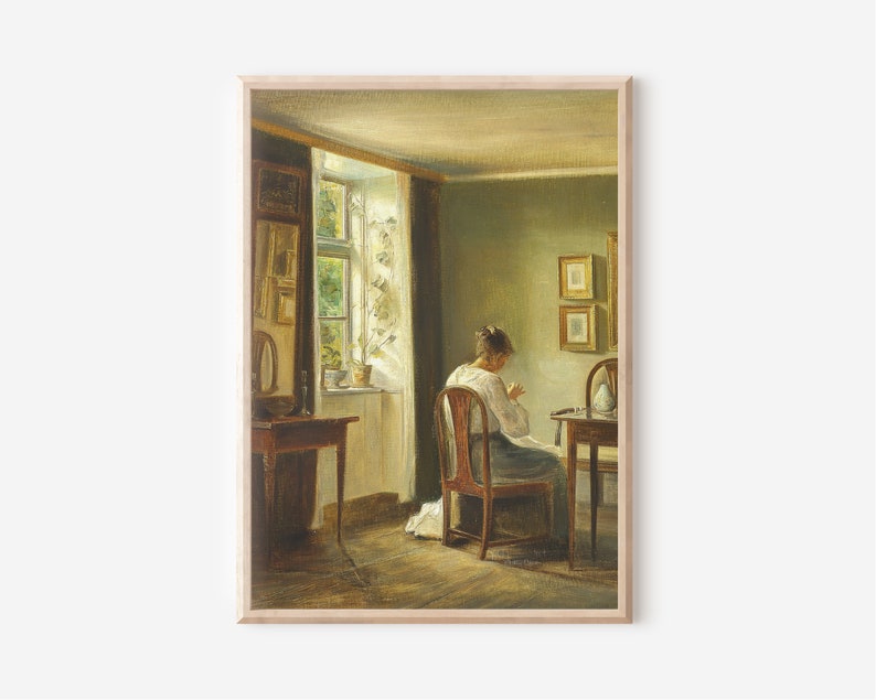 Victorian Woman Portrait Wall Art - Antique Oil Painting - Interior Printable Art - INSTANT DOWNLOAD image 5