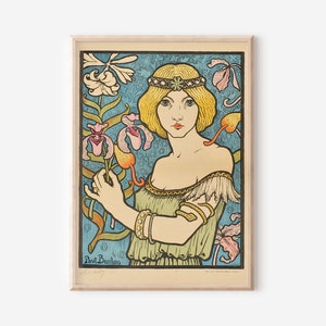 Art Nouveau Print -  Paul Berton print - Vintage illustration poster - Printable Wall Art - INSTANT DOWNLOAD