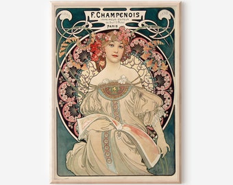 Alphonse Mucha - Art Nouveau Wall Art - Affiches Illustration - Art mural imprimable - TÉLÉCHARGEMENT INSTANTANÉ