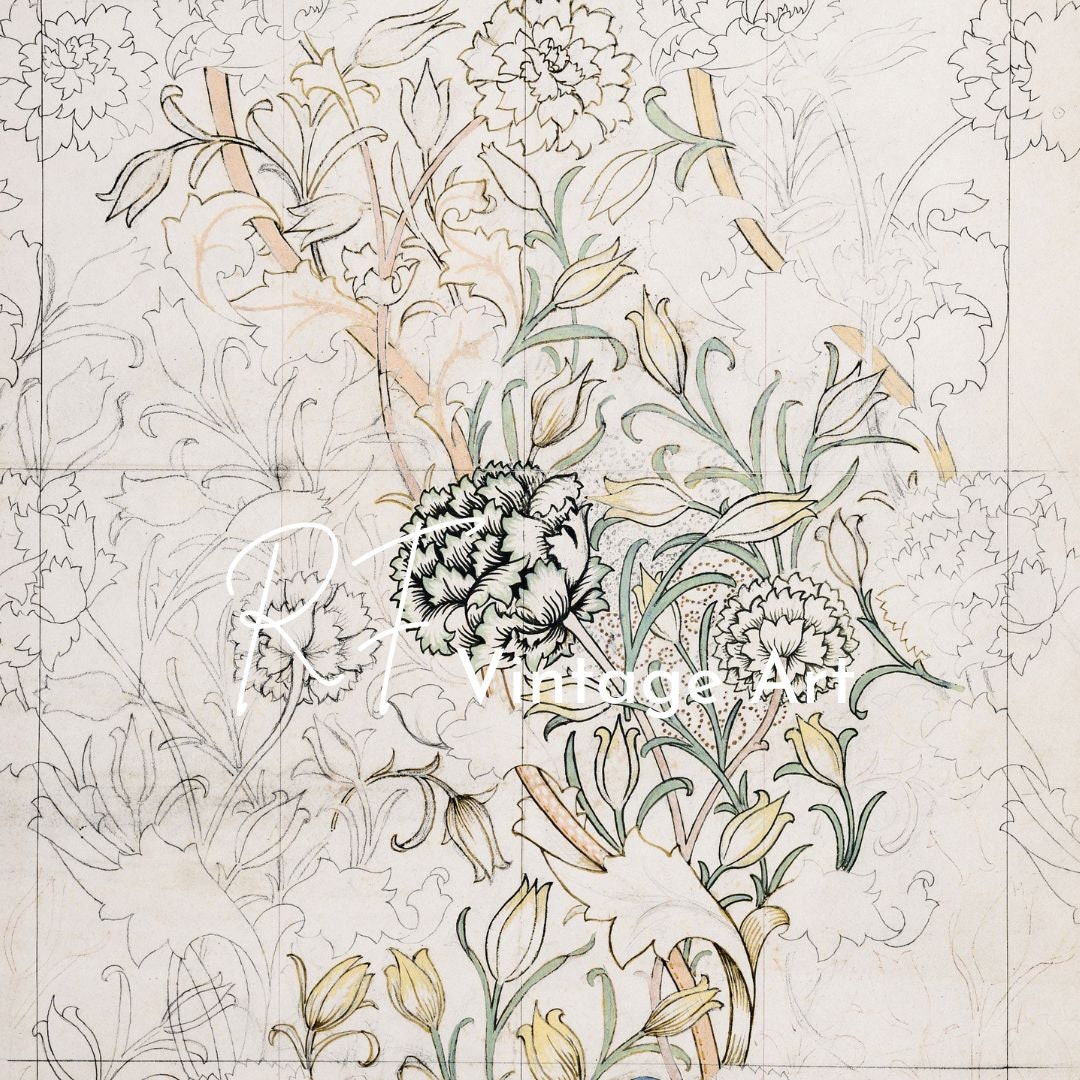 William Morris Print - Art Nouveau Wall Art- Mid Century Modern Wall ...