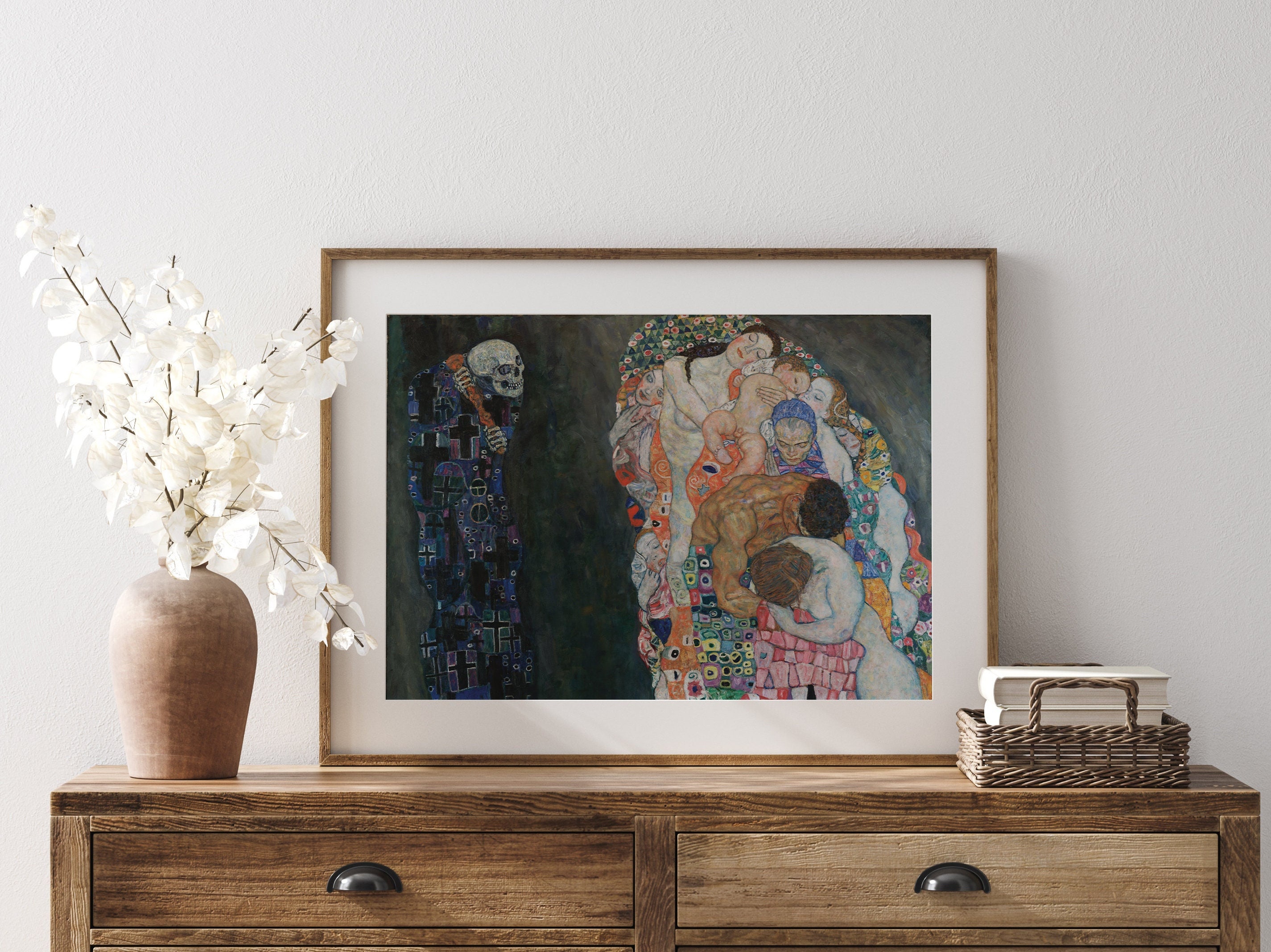 Gustav Klimt - Art Nouveau Prints - Death and Life Gothic Painting ...