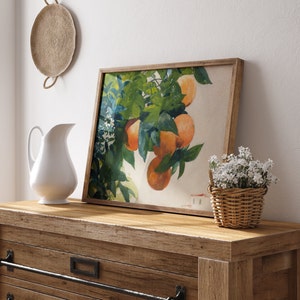 Orange Wall Art, Orange Fruit Art Print , Clementine Art Print, Vintage Art Print, Vintage Wall Art, Fruit Art, Art for Kitchen