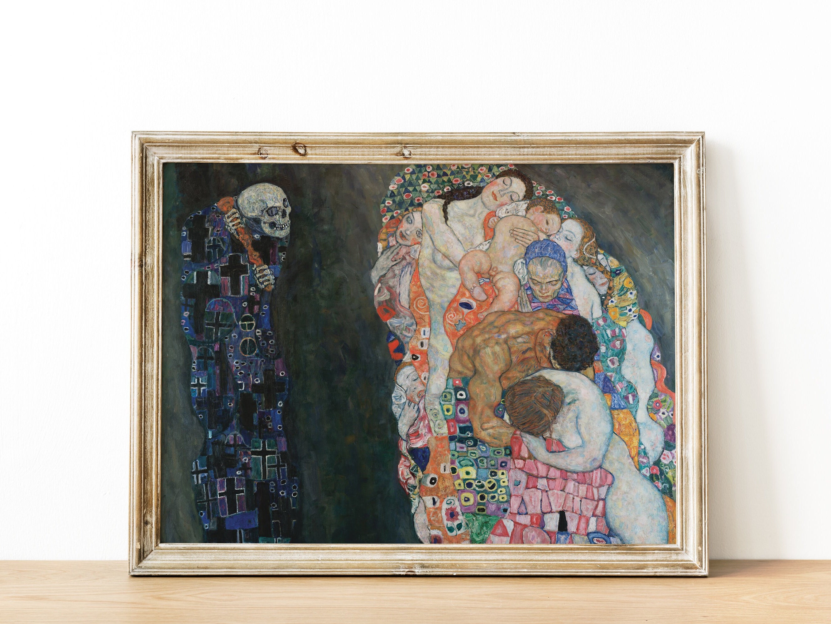 Gustav Klimt - Art Nouveau Prints - Death and Life Gothic Painting ...