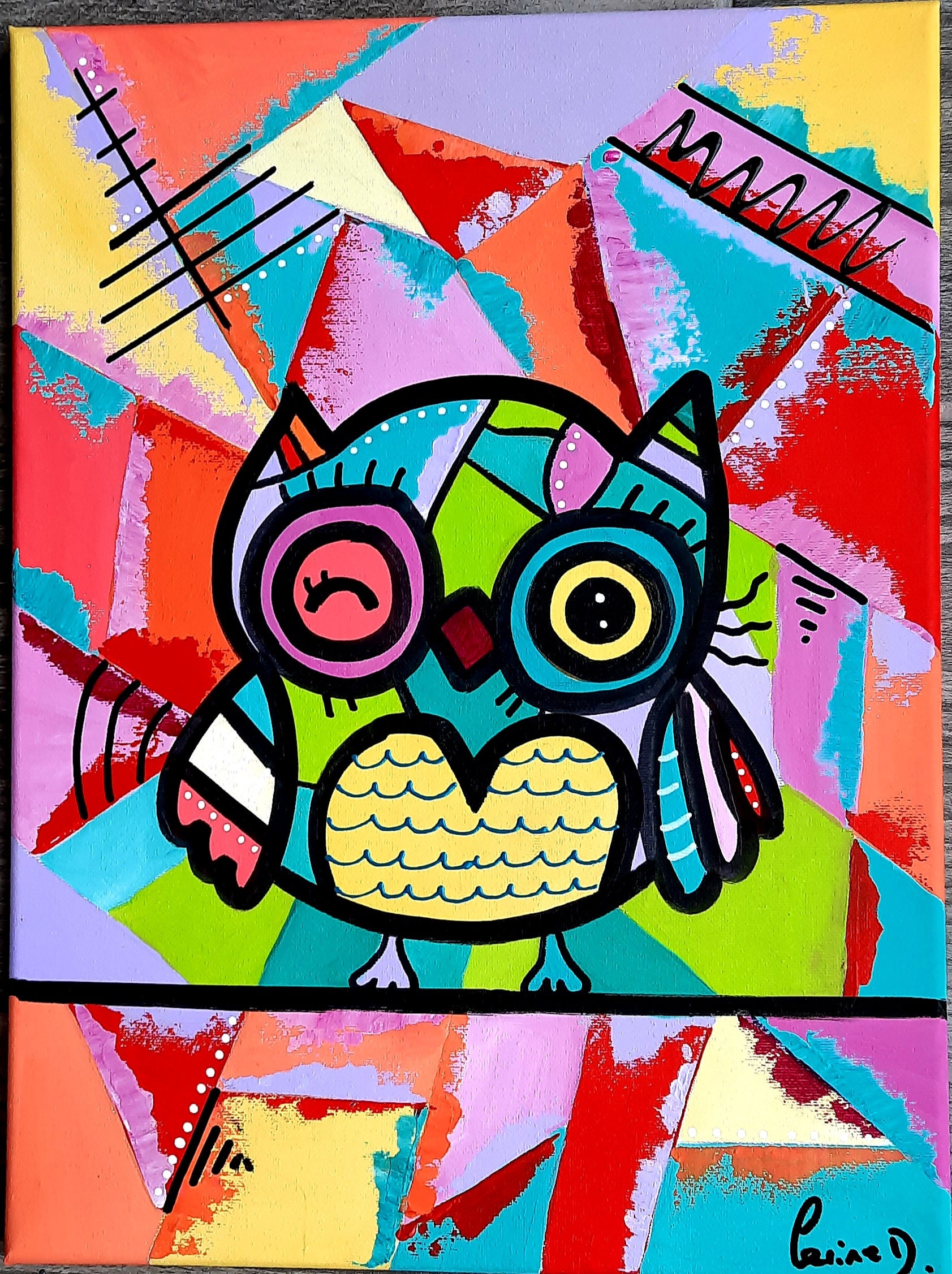 Tableau Hibou, Toile Elle Est Chouette La Vie