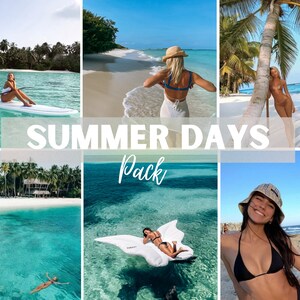 5 Summer Presets Pack, Tropical Lightroom Presets | NO FILTER presets for mobile and desktop | Aesthetic Vacation