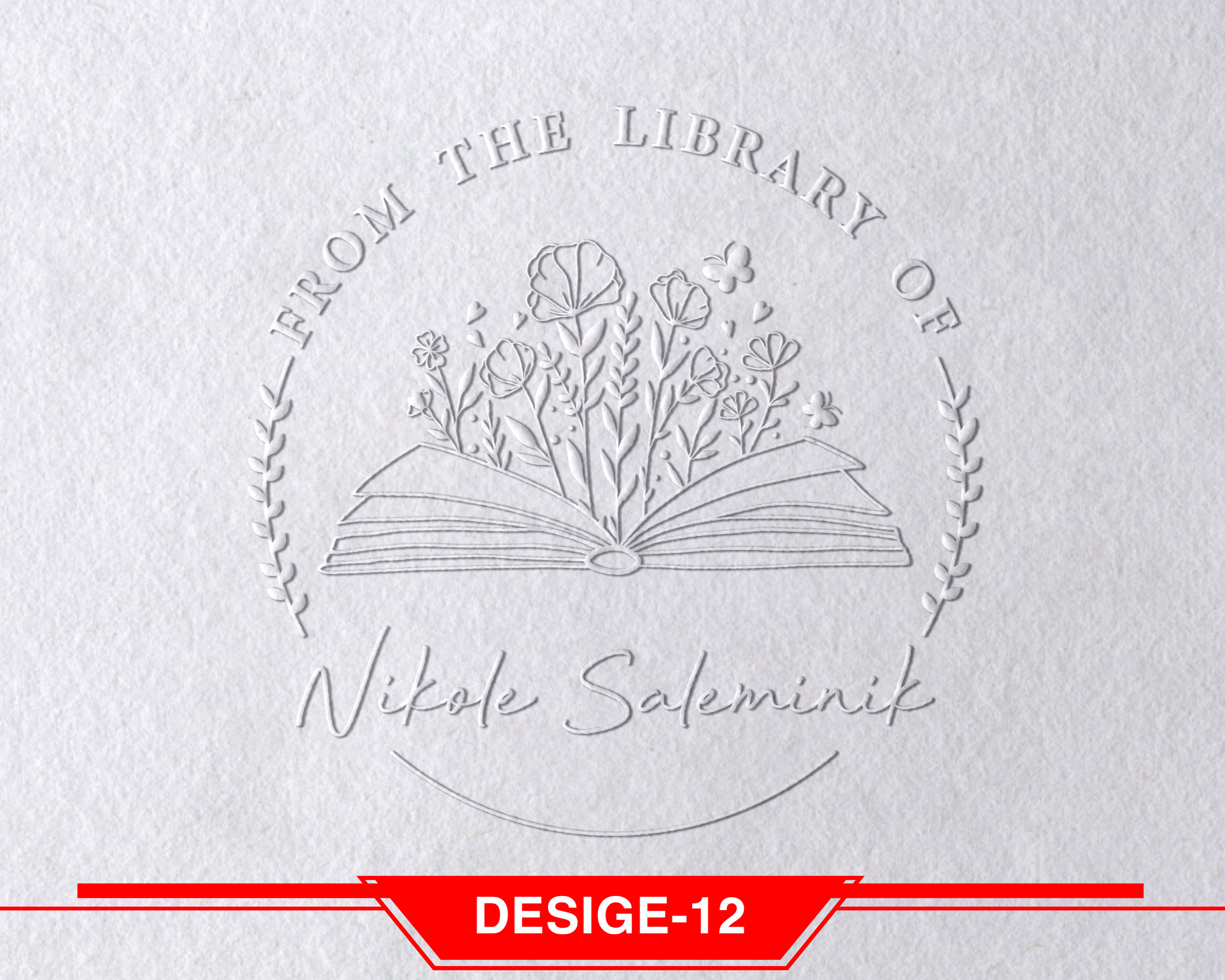 Book Embosser From the Library of Embosser Library Embosser Book Embosser  with Your Name Embosser Stamp Custom Library Stamp 