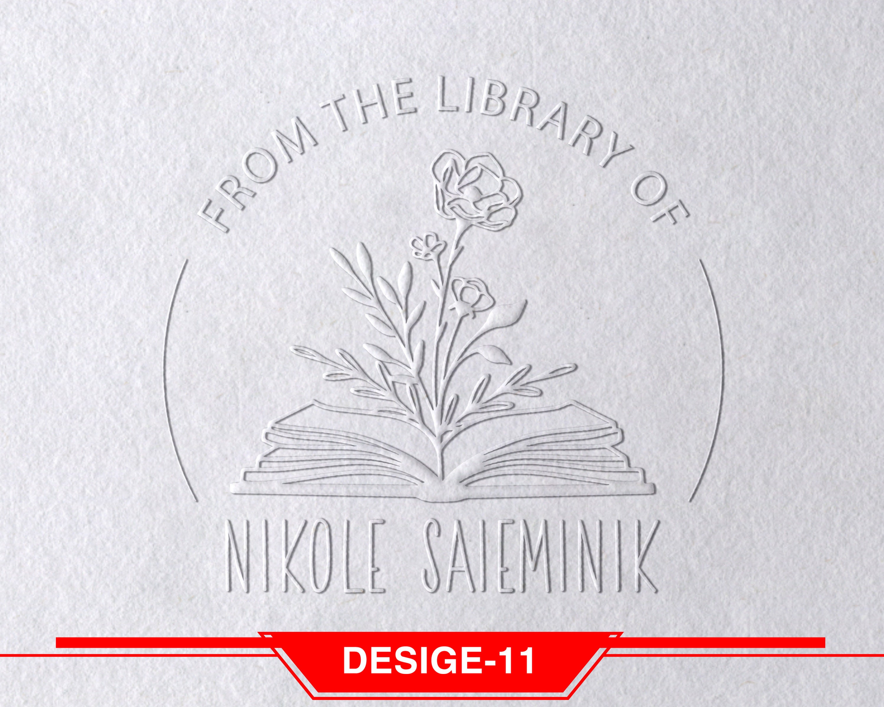 Custom From the Library of Book Embosser,book Embosser Personalized,book  Stamp,library Embosser,ex Libris Book Lover Gift 